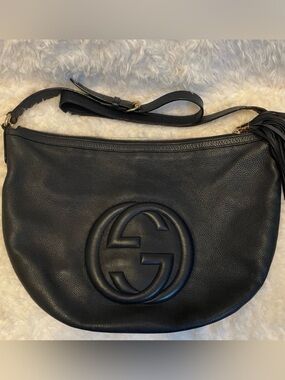 GUCCI SOHO Dark blue Leather Crossbody Messenger Bag. 👜🥰